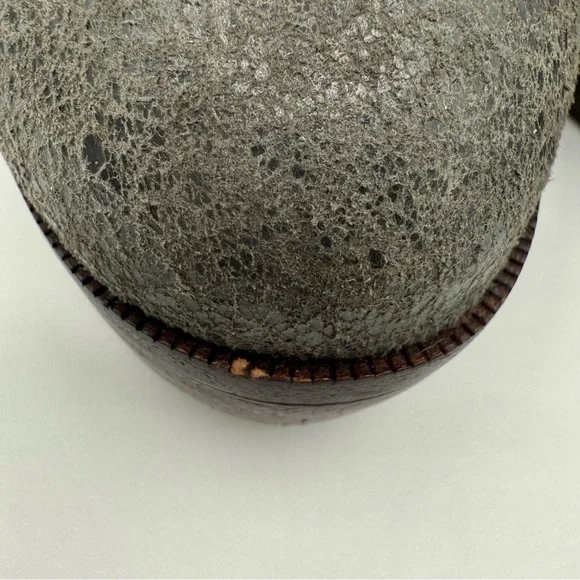 Tory Burch Lawson Bootie Pewter Brown Leather Platform Stiletto Ankle Boots 8.5 - Picture 11 of 17